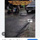 Sunggu miris warga Cisoka jalan yang didambahkan hacur oleh mobil truk.