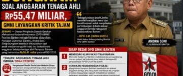 Gubernur Banten Bungkam Soal Anggaran Tenaga Ahli Rp55,47 Miliar, GMNI Layangkan Kritik Tajam.